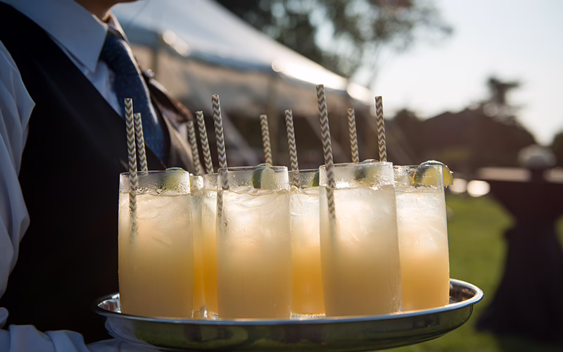 Chilled drinks being served during a corporate happy event in Milwaukee, Wisconsin